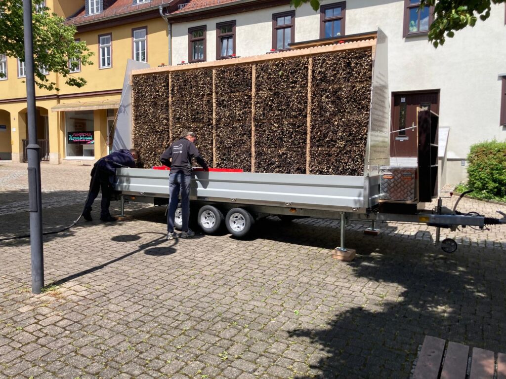 Mobiles Gradierwerk in einer Innenstadt